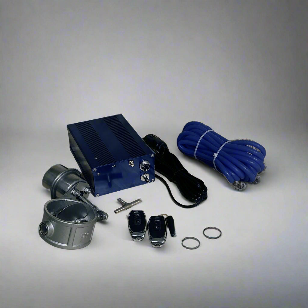 "Vacuum valve controller kit for exhaust systems, enabling precise control and adjustment of exhaust flow and sound."






